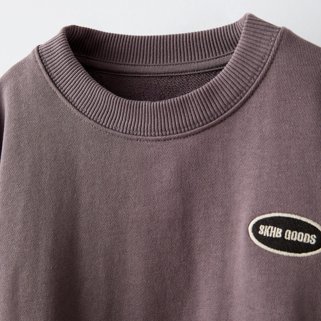 Moudda ZARA - Sweat boxy basique, patch brodé (bleu surf) - Tunisie 3