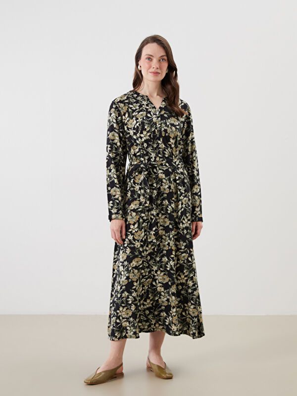 Moudda LC Waikiki - Robe tissée manches longues Femme Imprimé mélange - Tunisie 1