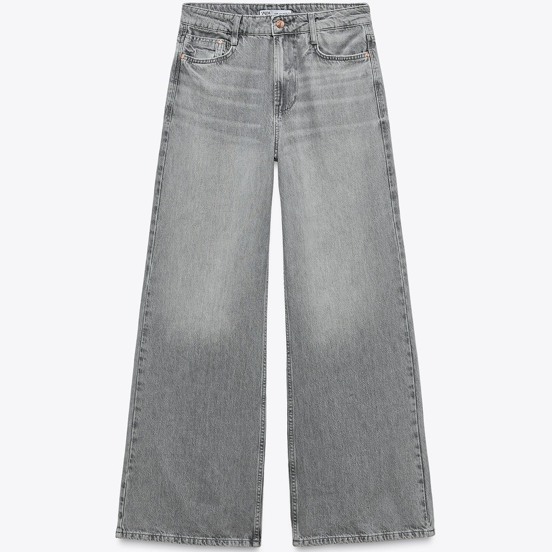 Moudda ZARA - Jean - Taille Haute & Wide Leg (Gris) - Tunisie 1