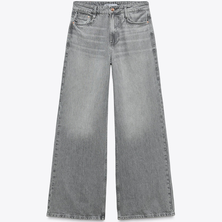 Moudda ZARA - Jean - Taille Haute & Wide Leg (Gris) - Tunisie 1