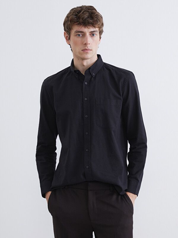 Moudda LC Waikiki - Chemise manches longues en tissu pour Homme couleur Noir - Tunisie 1