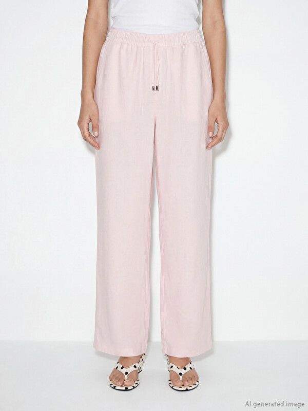 Moudda LC Waikiki - Pantalon fin en tissu pour Femme couleur Rose clair - Tunisie 2
