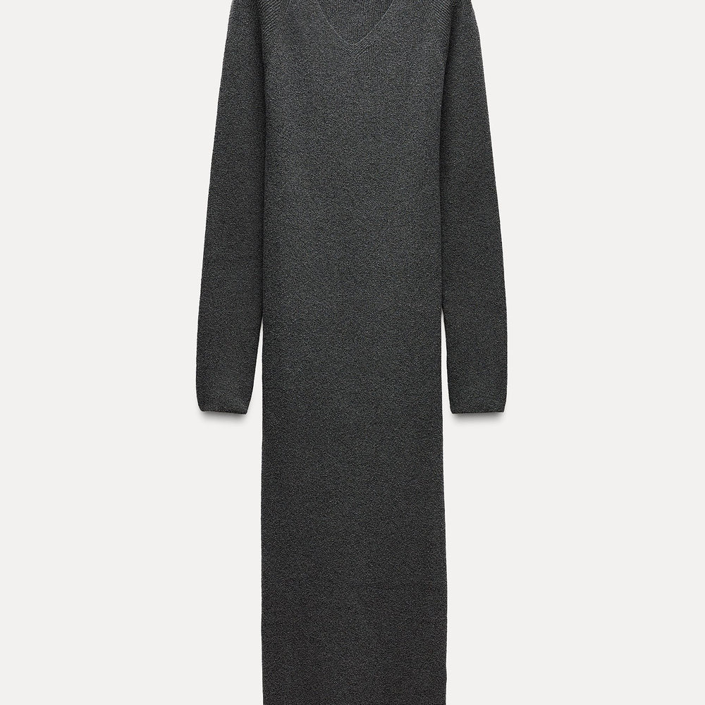 Moudda ZARA - Robe longue encolure en V, maille bouclée - Tunisie 2