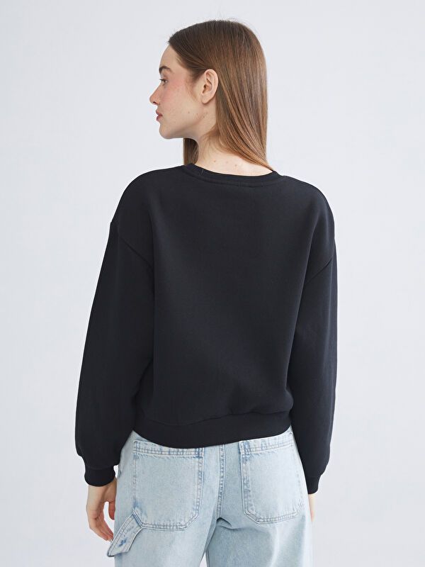 Moudda LC Waikiki - Sweatshirt en jersey sous licence Femme Noir - Tunisie 4