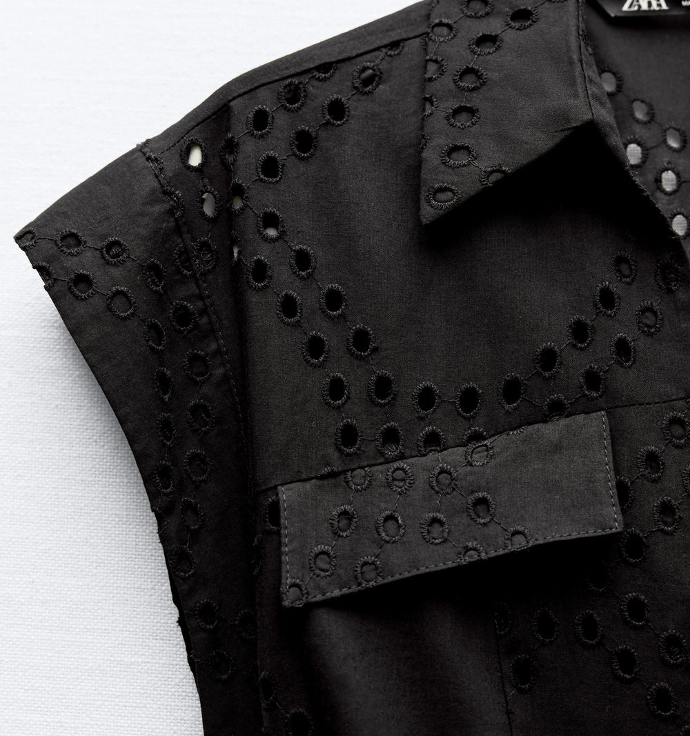 Moudda ZARA - Combinaison longue gaufrée patte boutonnée ceinturée - Tunisie 2