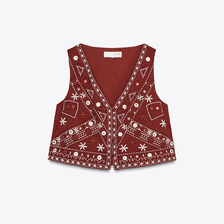 Moudda ZARA - Top Gilet - Broderie & Miroirs - Tunisie 1