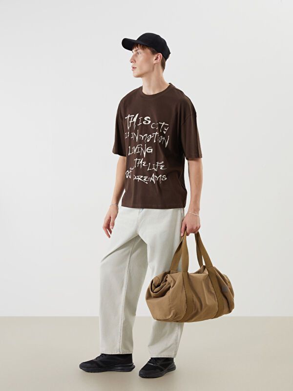 Moudda LC Waikiki - T-shirt imprimé en jersey manches courtes Homme Brun foncé - Tunisie 2