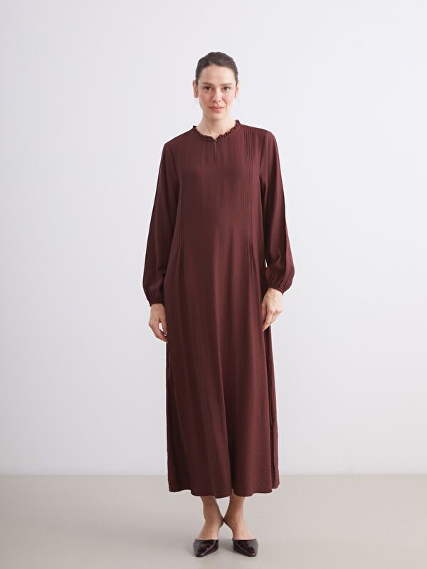 Moudda LC Waikiki - Robe tissée manches longues Femme Brun rougeâtre - Tunisie 1