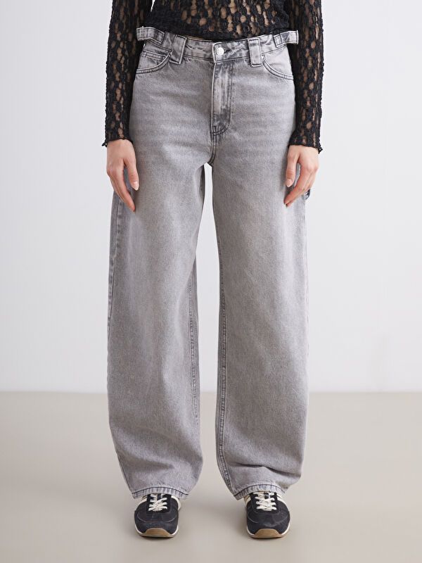 Moudda LC Waikiki - Pantalon tissé en denim Femme Gris clair - Tunisie 2