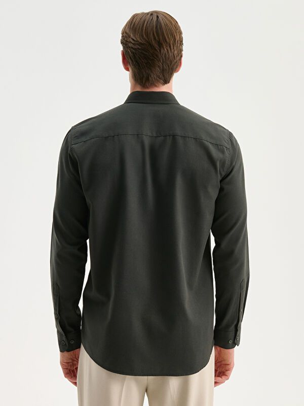 Moudda LC Waikiki - Chemise tissée manches longues Homme Kaki - Tunisie 4