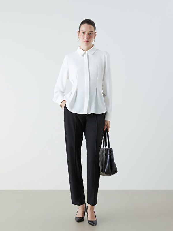 Moudda LC Waikiki - Chemise tissée manches longues Femme Buxe blanc - Tunisie 2