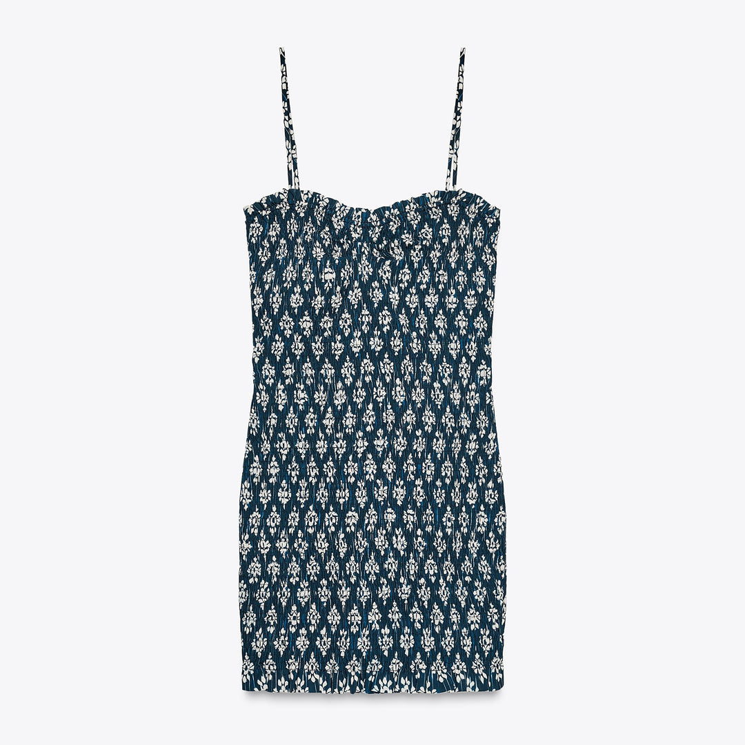 Moudda ZARA - Robe Mini Smock - Imprimé Bicolore - Tunisie 1