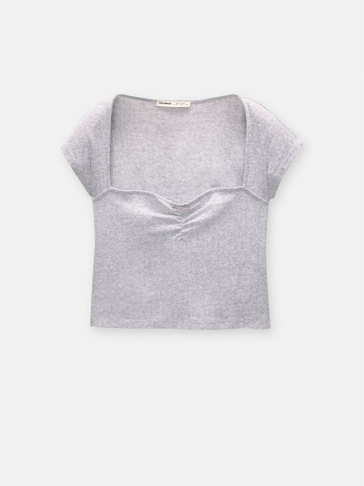 Moudda PULL & BEAR - Body Calados Manches Courtes Gris - Tunisie 3