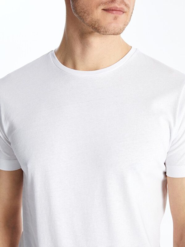 Moudda LC Waikiki - T-shirt basique col rond manches courtes en jersey pour Homme couleur Blanc - Tunisie 4