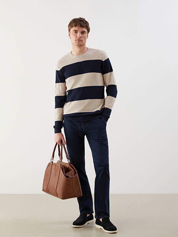 Moudda LC Waikiki - Pull rayé en tricot Homme Marine - Tunisie 2