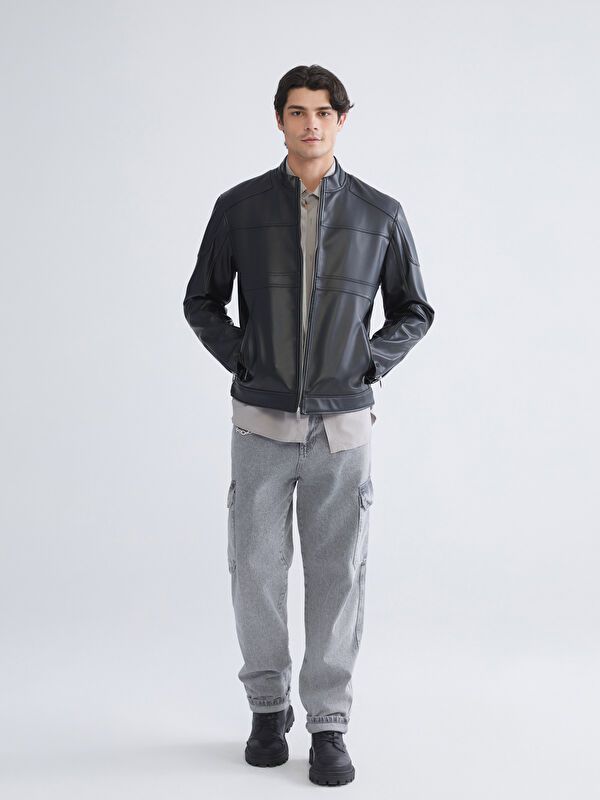 Moudda LC Waikiki - Manteau PU léger Homme Noir - Tunisie 2