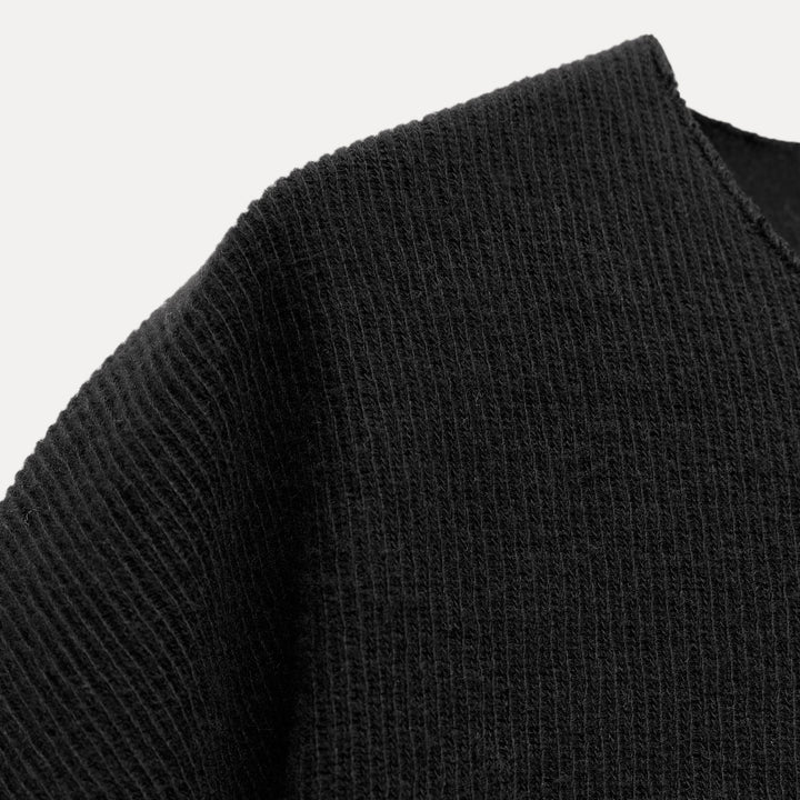 Moudda ZARA - Noir – t-shirt côtelé doux col rond manches courtes - Tunisie 3