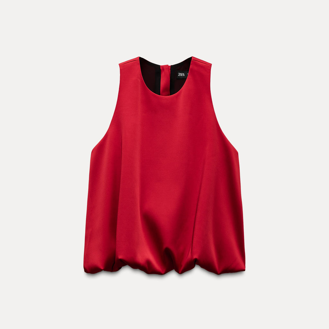 Moudda ZARA - Top manches bouffantes manches courtes détail bouton - Tunisie 1