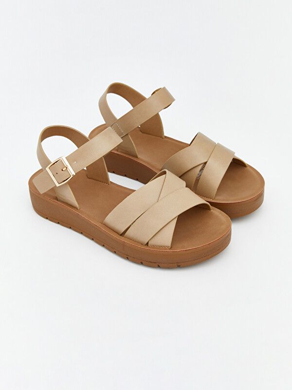 Moudda LC Waikiki - Sandales pour Femme couleur  Beige - Tunisie 1