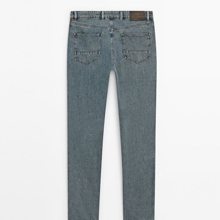 Moudda Massimo Dutti - Pantalon jean gris clair coupe fuselée - Tunisie 5