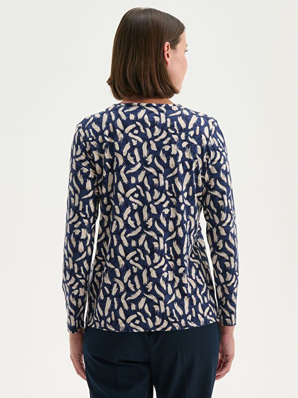 Moudda LC Waikiki - T-shirt fin à manches longues en jersey imprimé cv pour Femmes - Tunisie 4