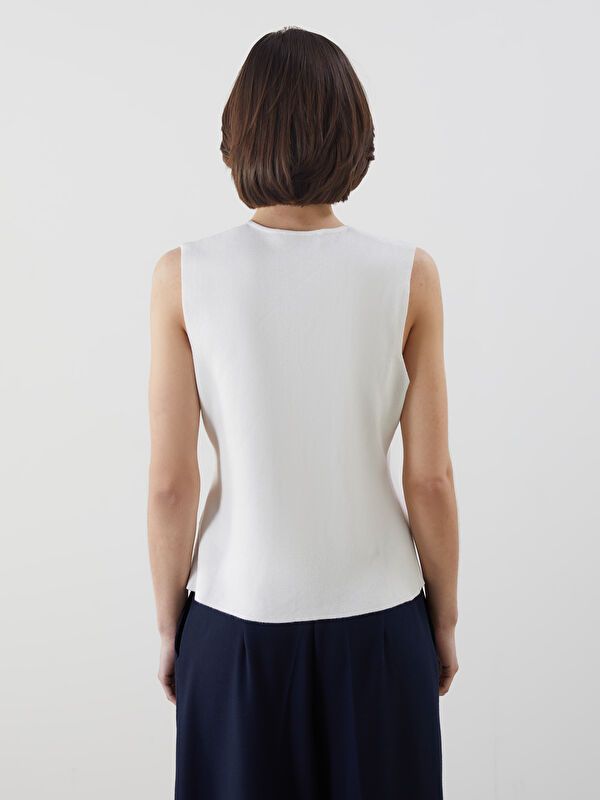 Moudda LC Waikiki - Débardeur tricot Femme Ecru - Tunisie 4