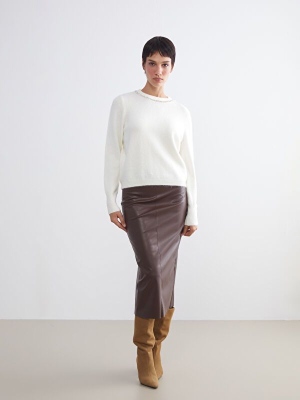 Moudda LC Waikiki - Pull tricot moyen Femme Mélange écru - Tunisie 2