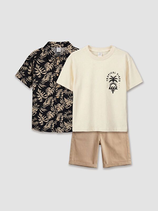 Moudda LC Waikiki - Ensemble manches courtes en tissu pour Garçon - Tunisie 1