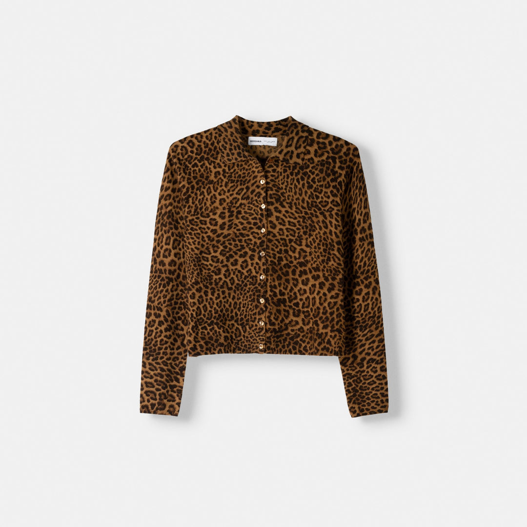 Moudda BERSHKA - Veste col rond imprimé animal – ensemble - Tunisie 1