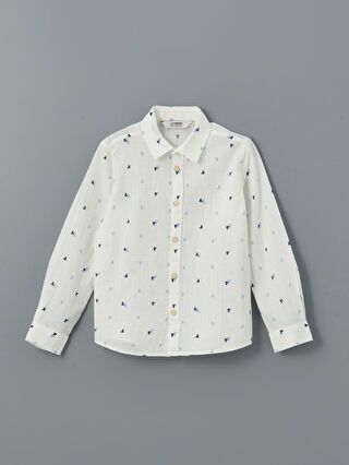 Moudda LC Waikiki - Chemise tissée manches longues Garçon Imprimé blanc - Tunisie 1