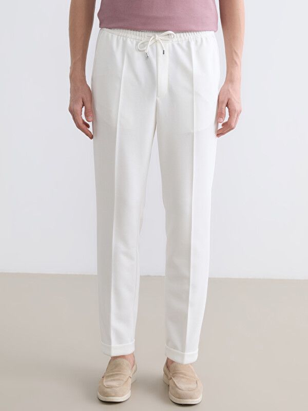 Moudda LC Waikiki - Pantalon mi-saison en tissu pour Homme couleur Écru - Tunisie 2