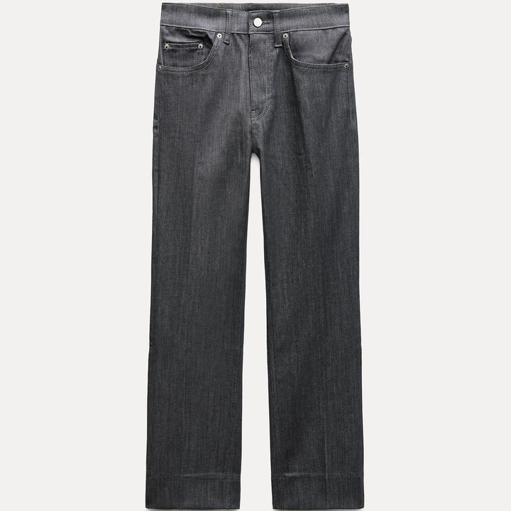 Moudda ZARA - Jean bootcut taille haute court gris froid - Tunisie 1