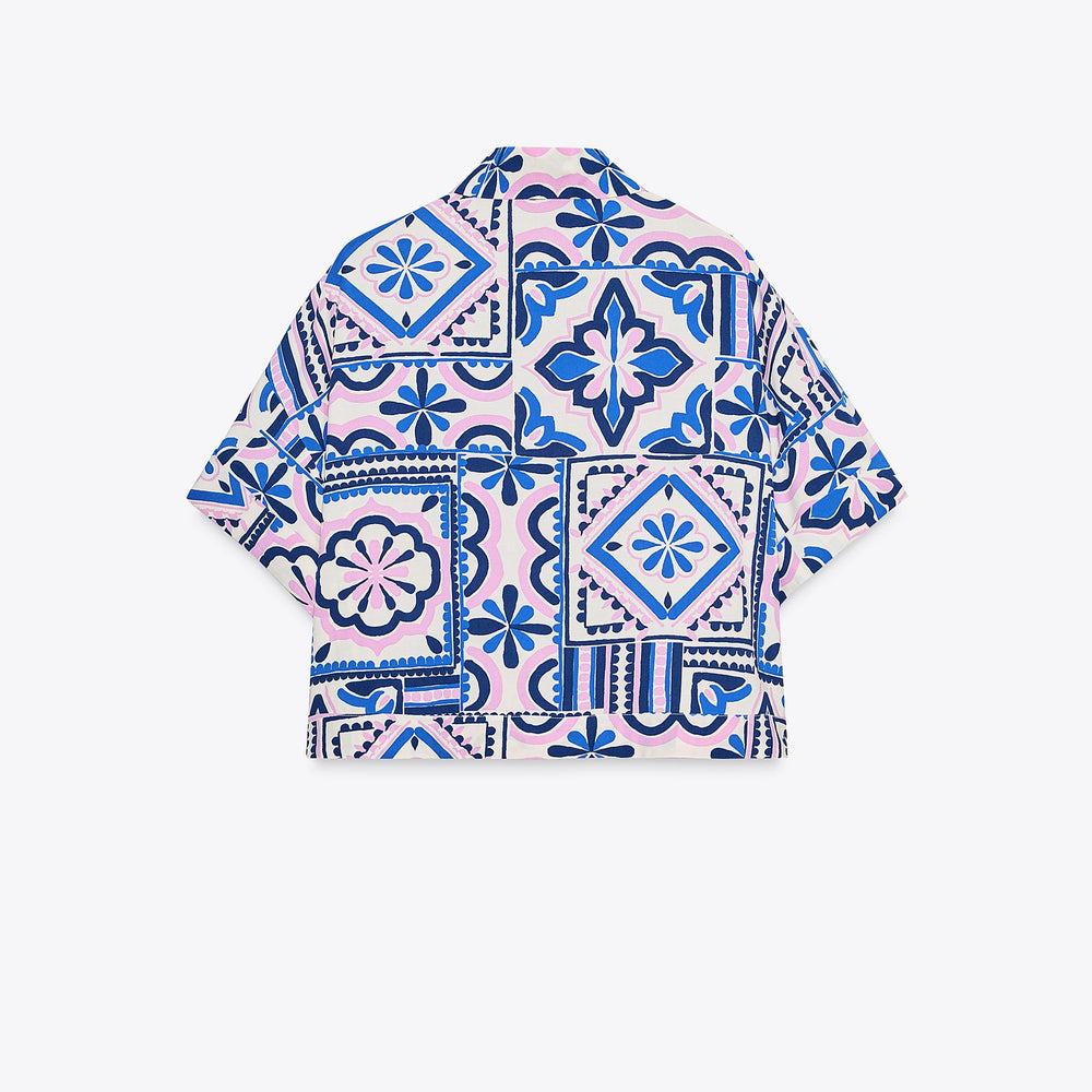 Moudda ZARA - Ensemble Chemise Cropped - Imprimé Multi - Tunisie 2