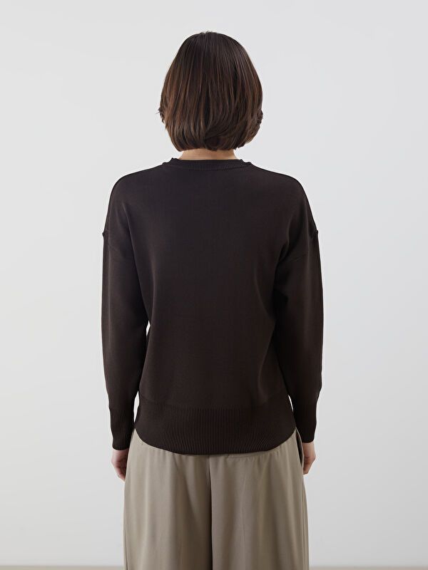 Moudda LC Waikiki - Pull tricot moyen Femme Brun foncé - Tunisie 4