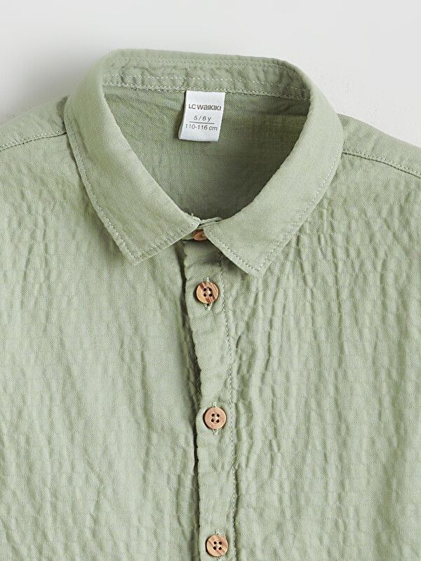 Moudda LC Waikiki - Chemise manches courtes en tissu pour Garçon couleur Vert terne - Tunisie 2