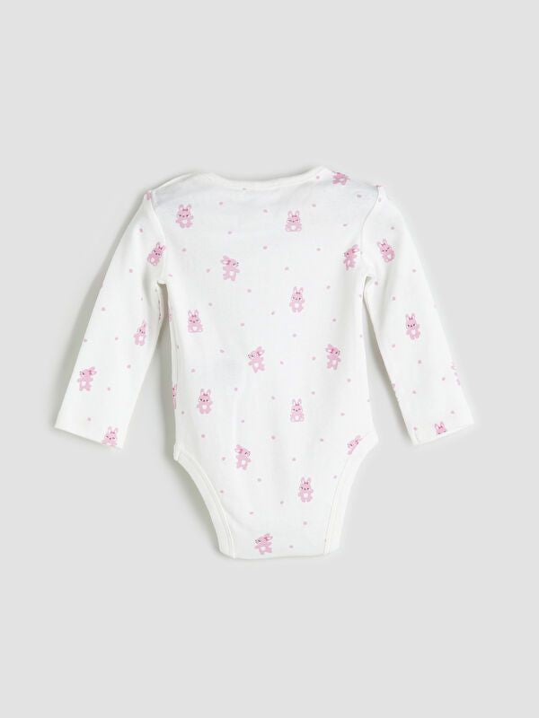 Moudda LC Waikiki - Body jersey imprimé manches longues sport Fille Ecru - Tunisie 5