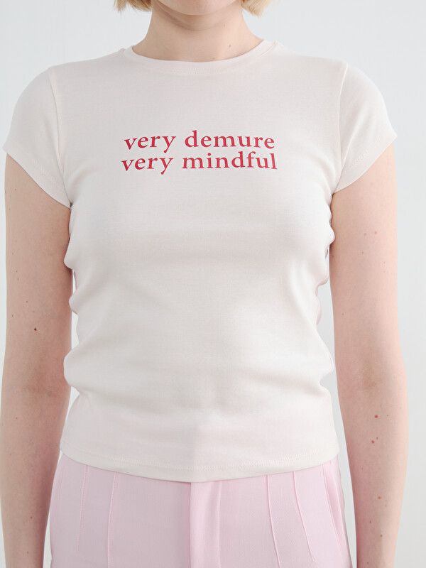 Moudda LC Waikiki - Body imprimé manches courtes en jersey pour Femme couleur Rose pâle - Tunisie 3