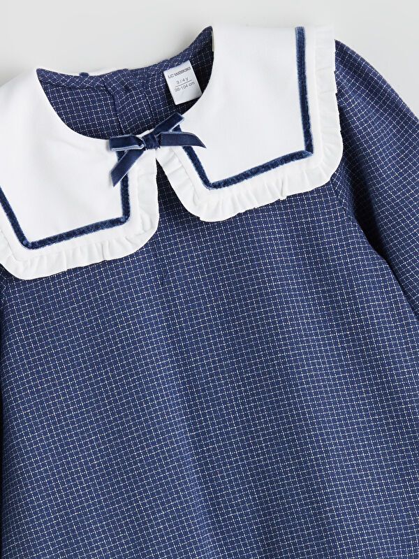 Moudda LC Waikiki - Robe tissée manches longues Fille Imprimé marine - Tunisie 2