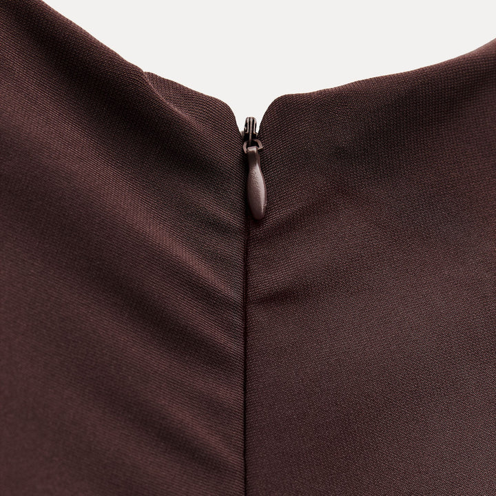 Moudda ZARA - Robe mi-longue maille manches courtes col rond détail volant central - Tunisie 5