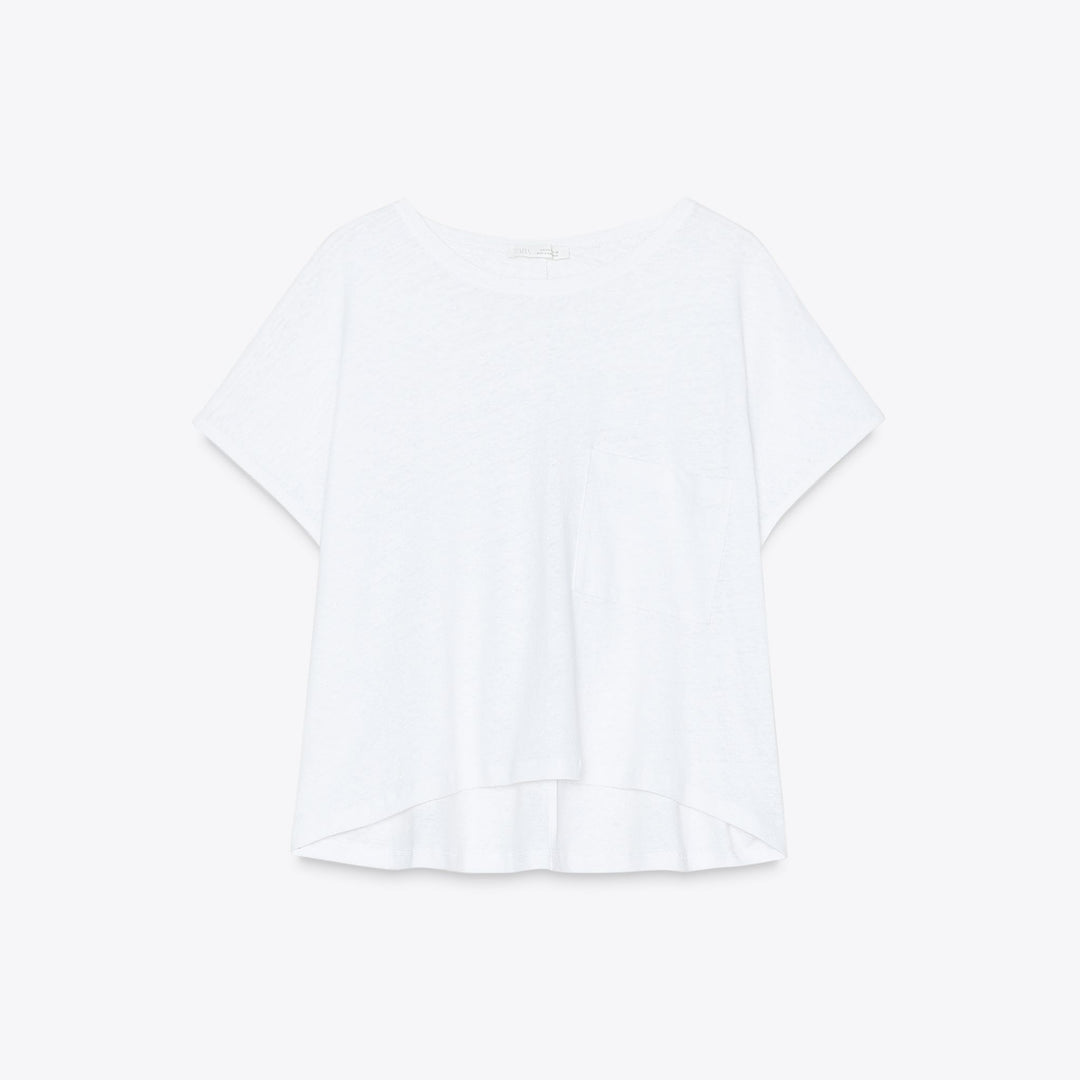 Moudda ZARA - T-Shirt - Manches Courtes, Col Rond & Coton/Lin - Tunisie 1