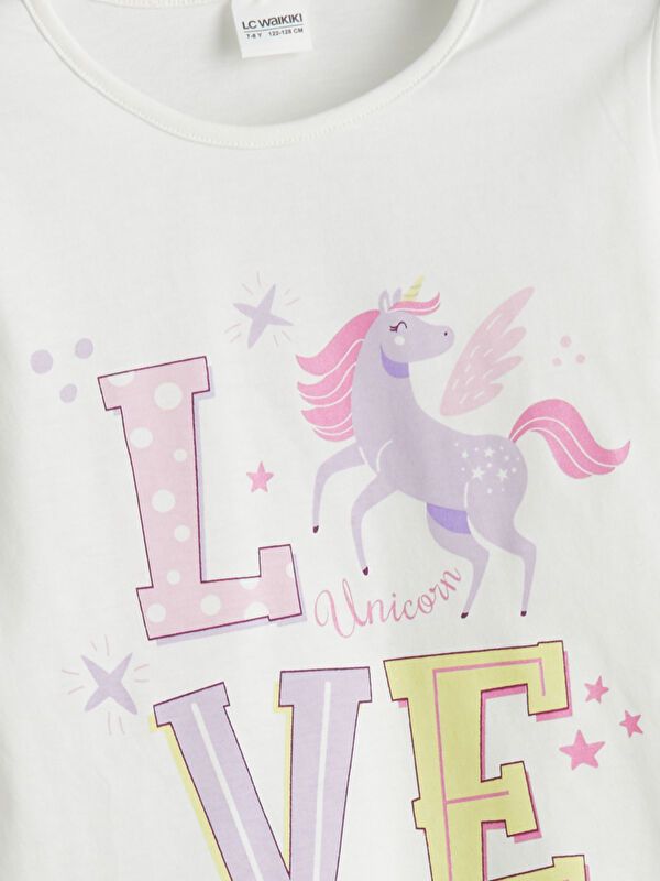 Moudda LC Waikiki - Pyjama en jersey manches longues moyen Fille Ecru - Tunisie 3