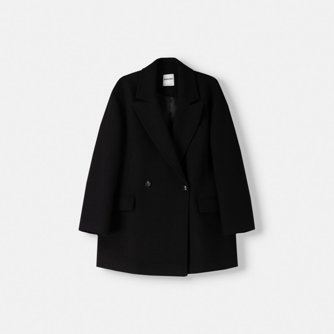 Moudda BERSHKA - Manteau 3/4 noir en laine - Tunisie 1