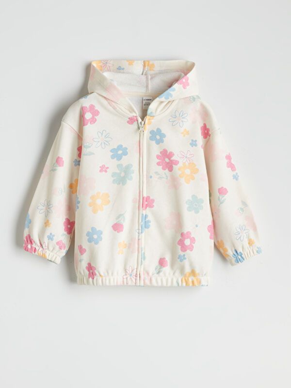 Moudda LC Waikiki - Cardigan en jersey Fille Imprimé écru - Tunisie 1