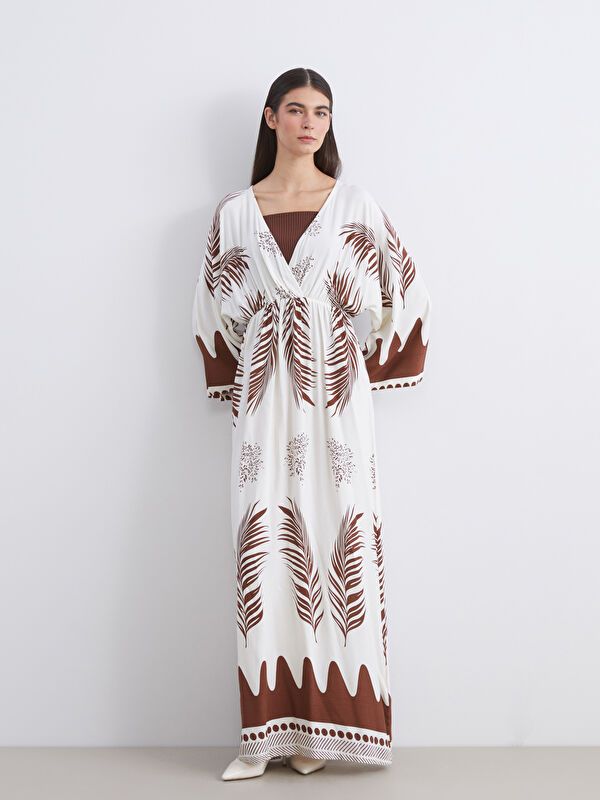 Moudda LC Waikiki - Robe tissée manches longues Femme Imprimé marron - Tunisie 2