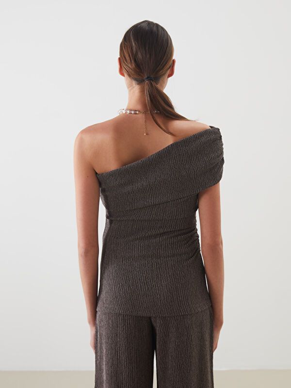 Moudda LC Waikiki - Body jersey manches courtes Femme Brun foncé - Tunisie 4