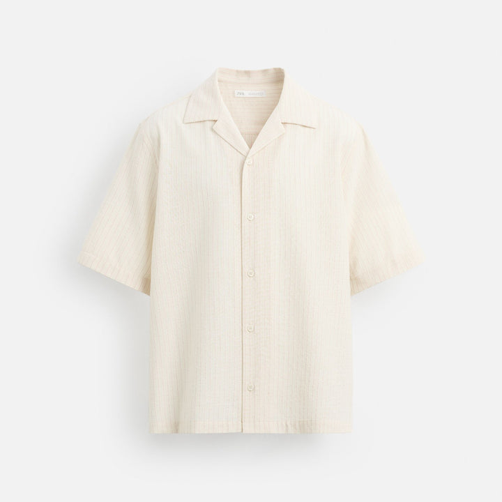Moudda ZARA - Chemise - Col Bowling & Rayures (Nuit sans Lune & Citron Vert) - Tunisie 1