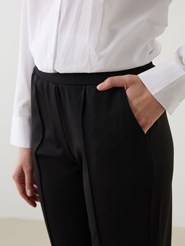 Moudda LC Waikiki - Pantalon tissé moyen basique Femme Noir - Tunisie 3