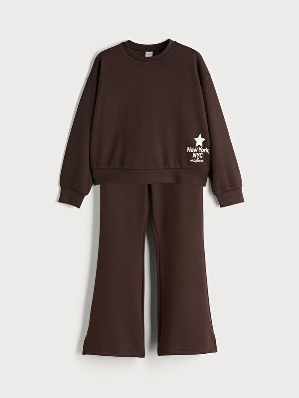 Moudda LC Waikiki - Ensemble en jersey Fille Brun foncé - Tunisie 1