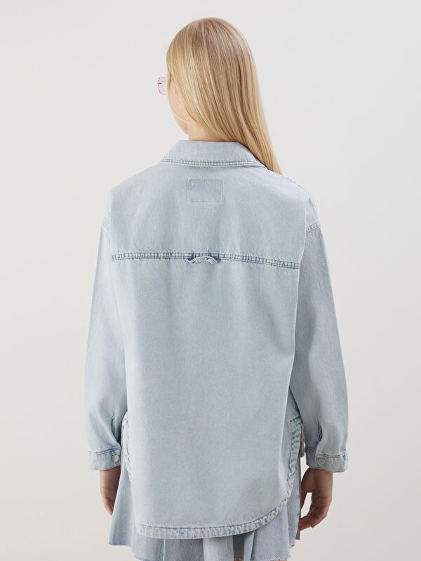 Moudda LC Waikiki - Chemise tissée à manches longues en jean pour Femmes - Tunisie 4