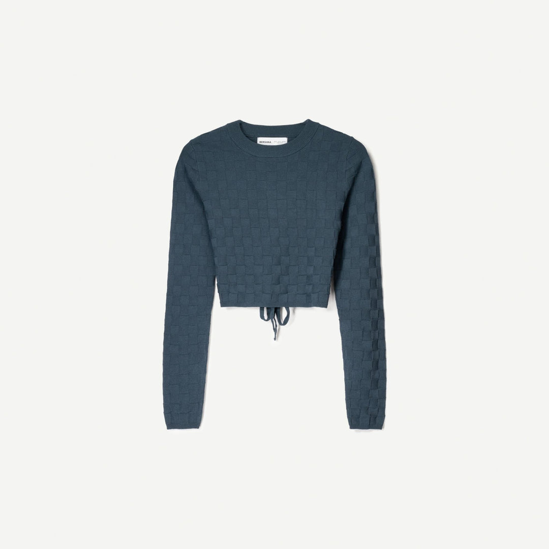 Moudda BERSHKA - Pull - Col Rond & Structure Carreaux - Tunisie 1
